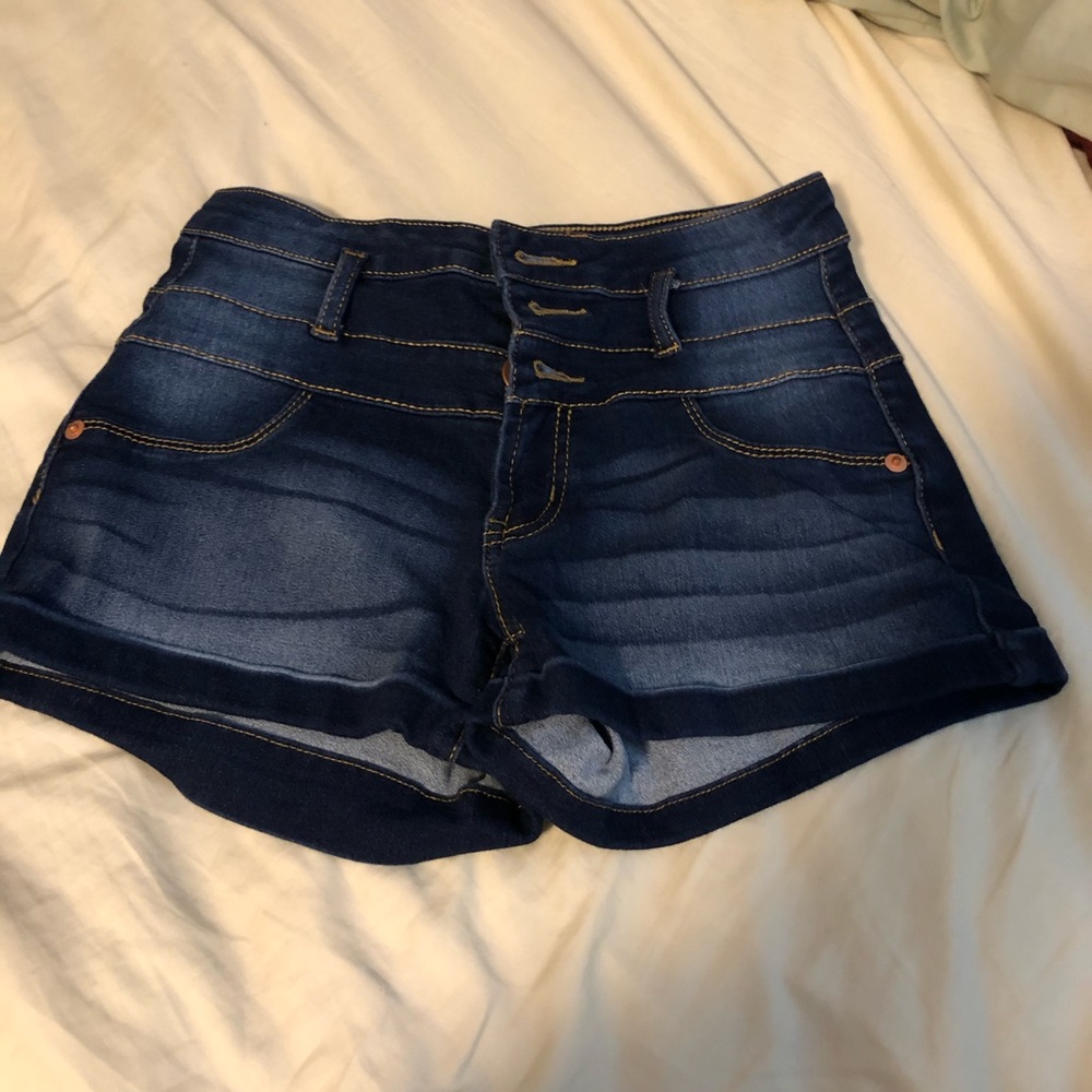 Mid rise jean shorts